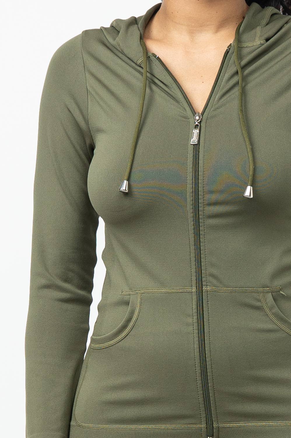 Seamless Zip Up Hoodie Jacket And Leggings Set