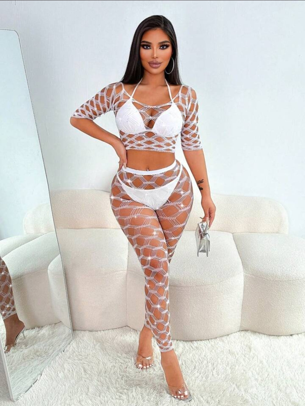 White Bling Net 2pc